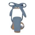 thumbnail image 2 of BLISSFUL STEP Women's Sandals Ankle Tie Back Open Toe Block Heels Haze Blue 12, 2 of 7