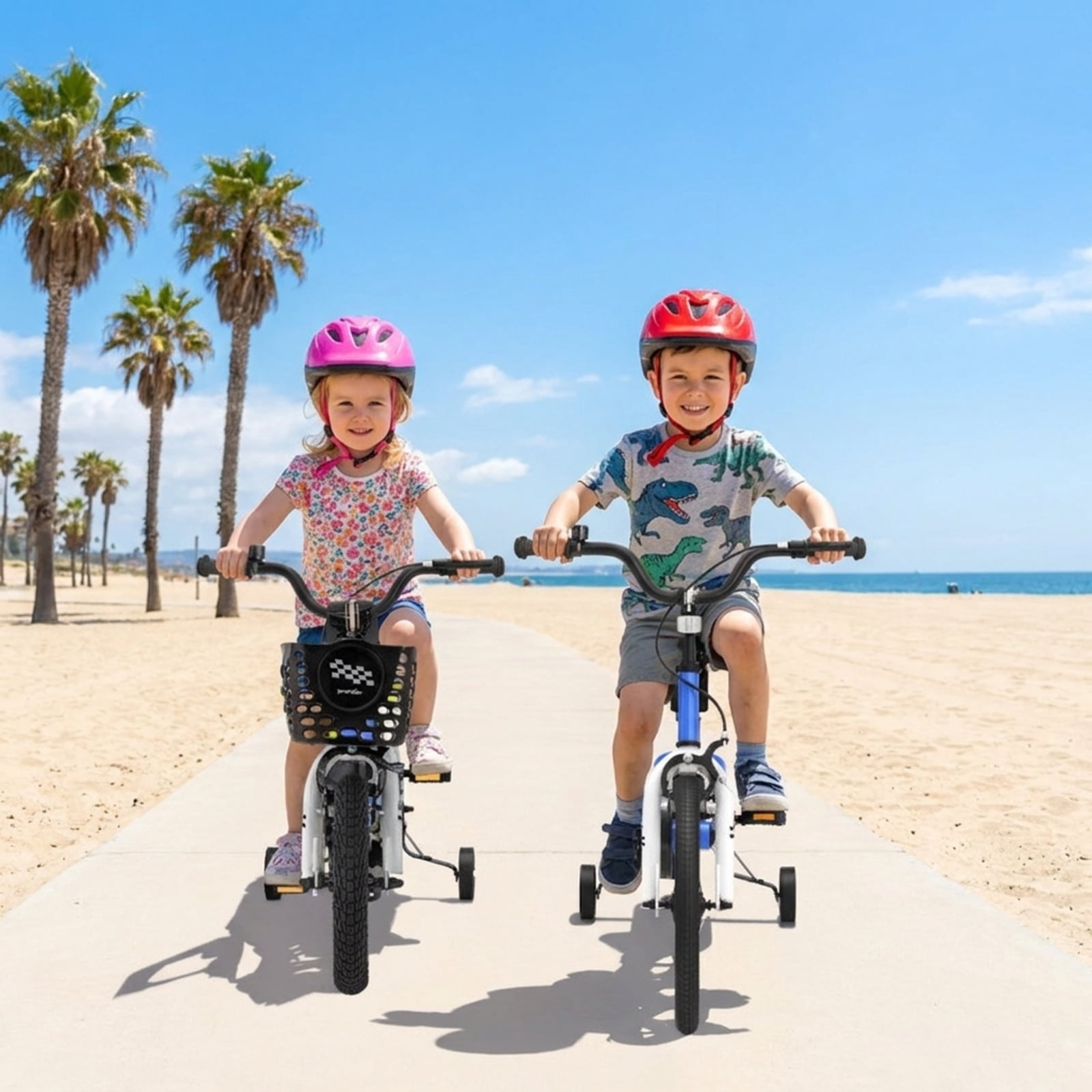 Redsmile Kids Bike 12 Inch with Training Wheels for Toddlers Boys Girls Ages 3-4 Years Old, Kids Bicycle with Adjustable Seat and Carbon Steel Frame, 12" Beginner Bike, Rider Height 31.5"-41.3", Red
