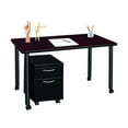 thumbnail image 7 of Regency Kee 48 x 24 in. Mobile Desk with Storage- Mahogany Top, Black Legs, 7 of 7