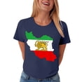 thumbnail image 4 of GEWSEY Women's Iran Lion Sword Sun Crew Neck Short Sleeve Patriotic T-Shirt (Navy, M), 4 of 6