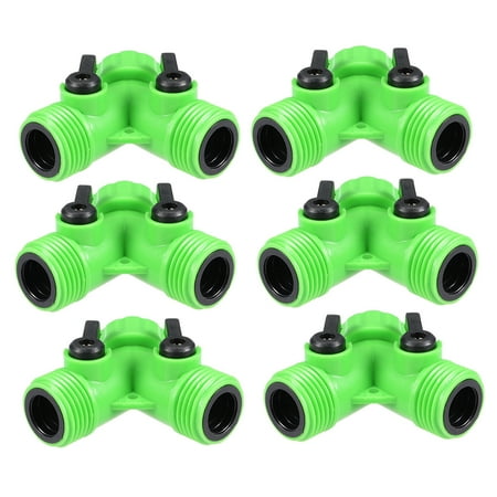 Hose Thread Cap - Unique Bargains 6Pcs 3/4BSP Thread ABS Water Sprinkler 2 Way Y Garden Hose Splitter