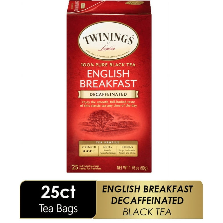 Tea Bags, English Breakfast Decaf, 1.76 oz, 25/Box Tea Bags, English Breakfast Decaf, 1.76 oz, 25/Box