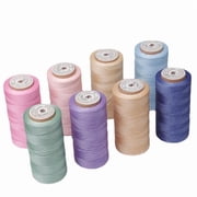 Xiao Hua 1 roll -196.85yd long flat polyester wax thread, 210D, 1mm wide hand sewn leather thread, universal process thread for leather projects, wallets, shoe repair, binding, A21