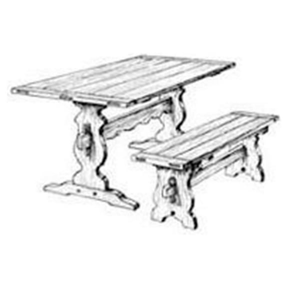 Woodcraft Project Paper Plan For Trestle Dining Table And Bench - Material Not Included