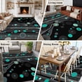 thumbnail image 6 of Abstract Art Large Area Rugs 6x9 ft Black Teal Dot Modern Space Art Washable Rug Non Slip Indoor Carpet Absorbent Floor Mat for Living Room Bedroom Dining Room, 6 of 9