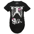 thumbnail image 4 of Maternity Baby Girl Skeleton Cute Halloween Pregnancy Bump T Shirt, 4 of 7