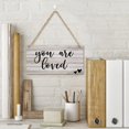 thumbnail image 2 of Hanging Wood Sign Home Decorative You Are Loved Hanging Wood Sign, Printed Wall Plaque Wood Signs, Hanging Rustic Family Signs For Home Decor Gift 12X6 Inch, 2 of 7
