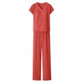 thumbnail image 4 of Womens Jumpsuit Sleeveless Casual Summer Side Split Overalls Jumpers Spaghetti Strap Lightweight Baggy Long Pants Rompers with Pockets, 4 of 6