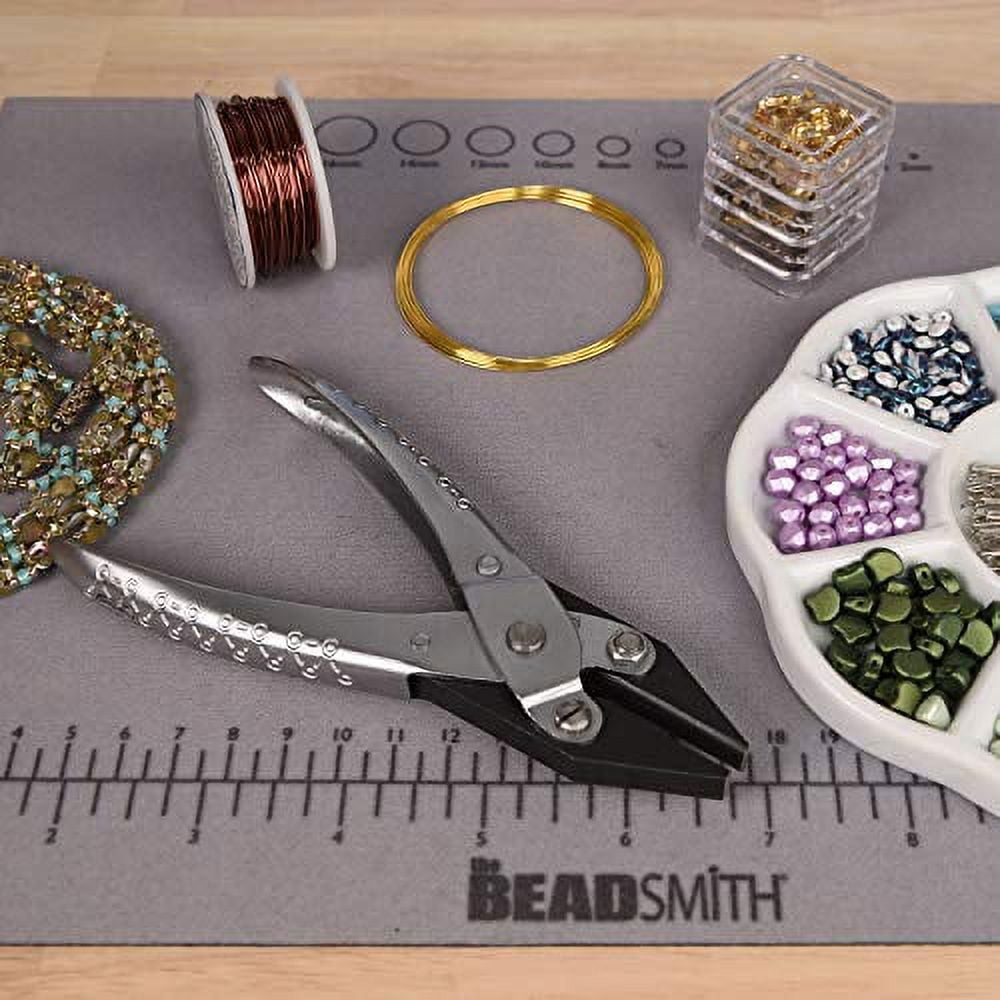 The Beadsmith Half Round/Flat Nose Parallel Pliers, 5.5 inches (140mm) Steel tool for jewelry making, with spring