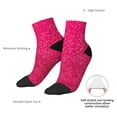 thumbnail image 6 of Fuzoiu Rose Red Glitter Print Adult Socks, Crew Moisture-wicking Socks, Unisex Cushion Crew Socks,Casual Sports Ankle Socks, 6 of 7