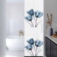 thumbnail image 3 of Reusable Static Cling Window Tints, Navy Blue Tulip Window Privacy Film Frosted, Watercolor Farmhouse Floral Botanical Heat Control Windows Films for Offices, Balcony, 29.5 x 118 Inches, 3 of 9