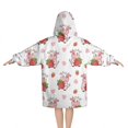 thumbnail image 2 of White Cow Strawberry Cow Pattern Blanket Hoodies for Kids 6-13YR Oversize Wearable Blanket Hoodies for Boys Girls Teens, 2 of 7