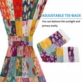 thumbnail image 4 of Spring Floral Door Curtains for Door Window, French Sidelight Front Back Door Curtains With Tieback, Vintage Plaid Summer Botanical Colorful Kitchen Rod Pocket Drapes Panel, 54"x40", 4 of 5