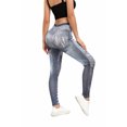 thumbnail image 5 of Frontwalk Ladies Faux Denim Pant Butt Lifting Fake Jeans High Waist Leggings Sport Slim Fit Jeggings Tummy Control Pencil Pants Blue Gray M, 5 of 6