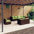 thumbnail image 1 of vidaXL 8 Piece Garden Lounge Set with Cushions Poly Rattan Brown, 1 of 5