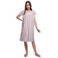 thumbnail image 1 of Moomaya Chemise de Nuit à Manches Courtes en Coton pour Femmes, Longueur Genou, Imprimée, 1 of 4