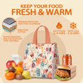 thumbnail image 5 of Pioneer Flower Floral Print Pattern Insulated Lunch Bag for Women & Adults,Large Portable Soft Cooler Lunch Bag,Thermal Food Storage Tote with Pearl Cotton,8.66L,8.75x5.75x9.5 Inch, 5 of 6