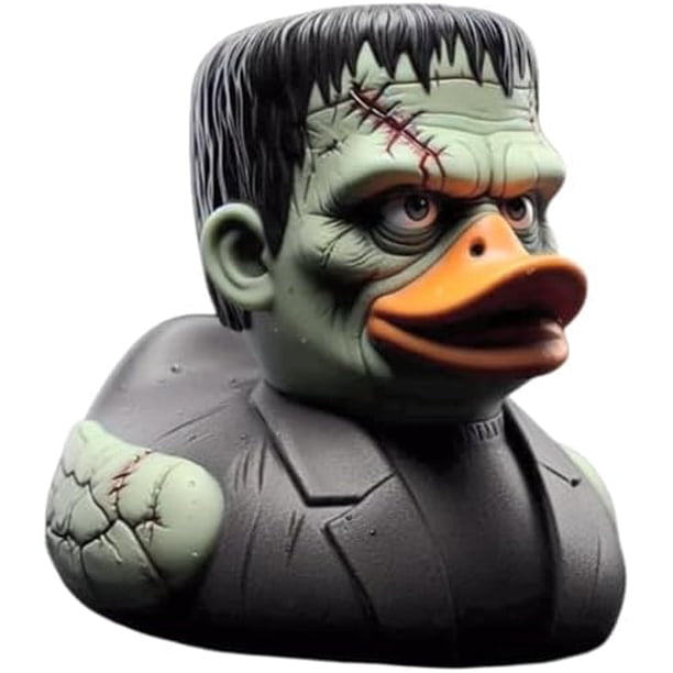 Pato de personaje de película de terror clásico, patos de película de terror de Halloween en 3D, figuras de terror hechas a mano, pato de Halloween, para adornos de escritorio para el hogar y el coche