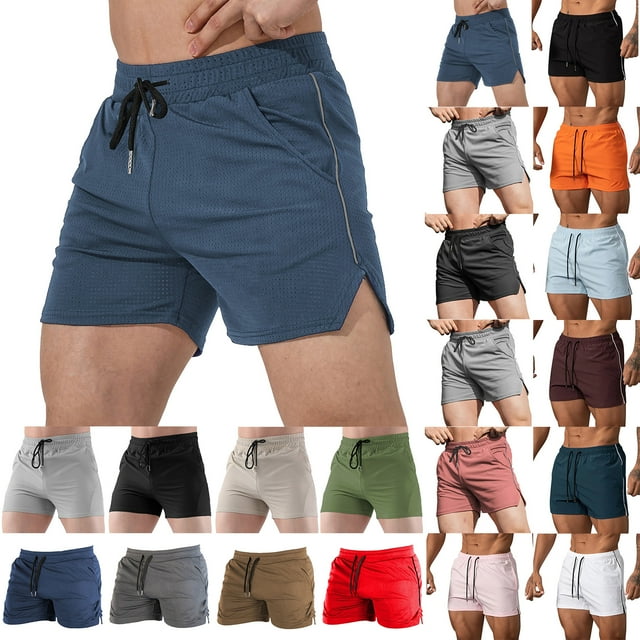 JURANMO Lightning Prime Sales! Men's 5" Gym Workout Shorts 2025 Summer Casual Drawstring Sweat Shorts Lightweight Quick Dry Active Running Bodybuilding Shorts with Pockets Gray XXL