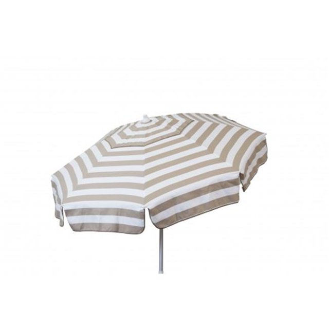 Italian 6 ft. Umbrella Acrylic Stripes Khaki And White - Patio Pole