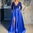 thumbnail image 2 of Prolriy Robes d'Invité de Mariage pour Femmes, Nouvelle Robe Longue à Paillettes pour Femmes, Robe de Soirée de Banquet, Robes de Bal 2025, Robes pour Femmes Bleues TG, 2 of 3