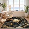 thumbnail image 3 of Design&I 8'x10' Washable Area Rug Extra Large Skid-Resistant Low Profile Snake Vintage Boho Bamboo With Gothic Bird Medallion Accents for Living Room, Family, 3 of 7