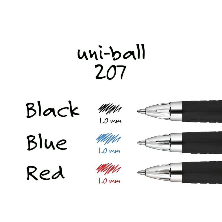Gel Ink Pen Extra fine point pens 12 Count (Pack of 1), Black Blue Red