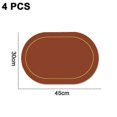 thumbnail image 2 of Faux Leather Plmats Set Of 4 - Double-sided Color Oval Design Dining Table Mats Waterproof Heat Resistant E Decor, 2 of 4