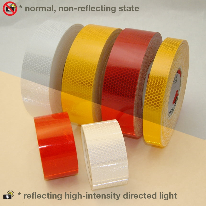 Reflective Tape Red Yellow 1IN X 15 FT Safety Warning Tape perfect for Trailer T 