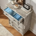 thumbnail image 3 of Leyaoyao 5 Drawer Dresser for Bedroom, 45" Tall Chest of Drawers, Farmhouse Vertical Dresser with 4 Wooden Legs for Bedroom, Living Room, Gray, 3 of 6
