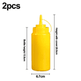 thumbnail image 3 of Leak-Free Set Of 2 Durable Clear Food Dispenser Squeeze Squirt Bottle Griddle Accessory With Cap For Sauces, Oil, Condiments, 3 of 5