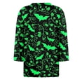 thumbnail image 4 of Halloween Shirts for Women 3/4 Sleeve Casual Tunic Tops Funny Bat,Ghost,Pumpkin Printed Costume Holiday Blouses Green XL, 4 of 4