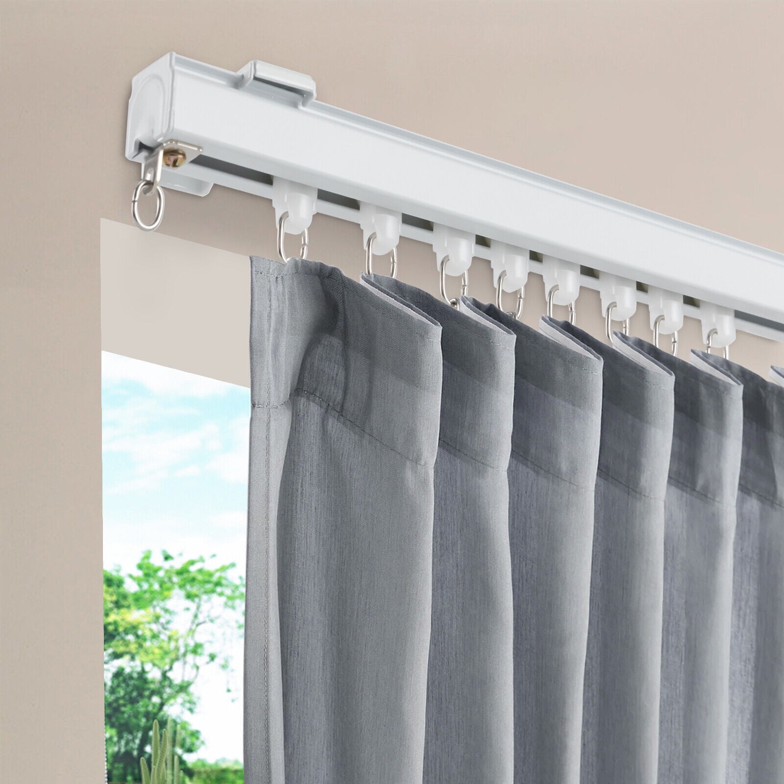  Curtain Track, Flexible Curtain Track No Rusting Ceiling  Curtain Track With Accessories White/black/beige Smooth And Silent  Aluminium Alloy Curtain Wall Mount Track : Home & Kitchen