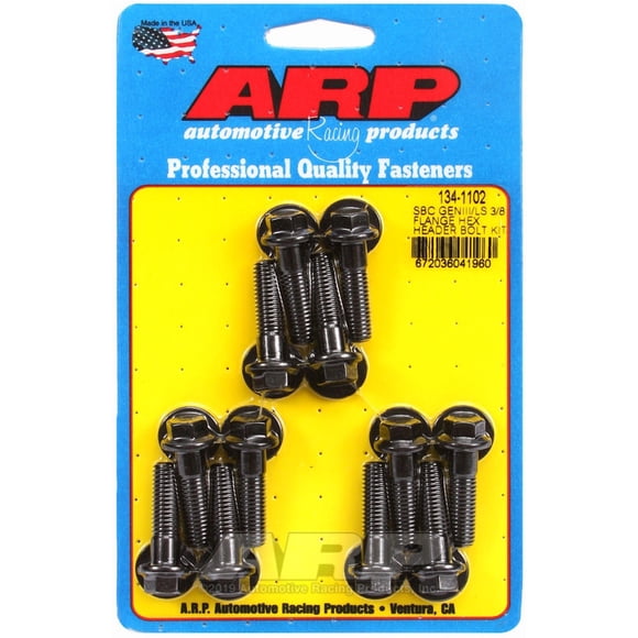 Fits 1900-1900 Chevrolet LS Small Block Gen 3 1997-2007 ARP Auto Racing Exhaust Header Bolt 134-1102 For Use With Chevy LS V8 Engines; M8 Thread Size; 1.181 Inch Length; Hex Style Head Type
