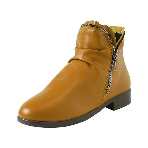 YLYL Women's Boots Ankle Low Heels Fashion Zipper Office Booties for Ladies