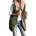 thumbnail image 2 of Womens hooded vest fleece Sleeveless Fleece Sherpa Jacket Reversible Zip Up Hoodie Pockets Warm Casual Loose Coat Fall Winter Clothing Outerwear, 2 of 6