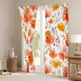 thumbnail image 3 of Homewish Orange Cherry Blossoms Curtains Pack of 2 (42x84 Each), Chic Watercolor Curtains Blackout, Leaf Plant Botanical Bedroom Curtains, Curtains and Drapes Decor, 3 of 6