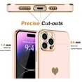 thumbnail image 3 of Entronix Love-Heart Luxury Case for Apple iPhone 16 Pro Heart Case, Cute Design Shiny Bling Cover, Soft TPU Slim Shockproof Protective Case for Apple iPhone 16 Pro for Women Girls, Rose, 3 of 6