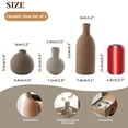 thumbnail image 2 of Ceramic Vase Set of 3, Vases Home Decor Pottery Vases for Bouquet Pampas Grass Dried Fresh Flowers, Table Living Room Kitchen Bedroom Bathroom, Brown, 2 of 7