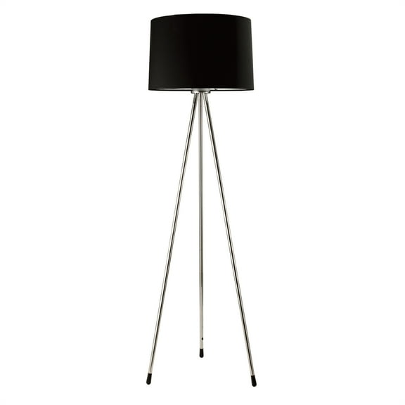 59" Tall Metal Floor Lamp with Black finish, Contemporary Design