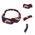 thumbnail image 2 of Unique Bargains 1 Pc Fashion Feather Pattern Cross Elastic Hairband for Women Wine Red, 2 of 6