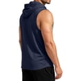 thumbnail image 6 of GrmtClth Mens Lightweight Sleeveless Hoodie Casual Pullover Tank Top with Hood & Kangaroo Pocket Breathable Fitness Training Tops Navy XL, 6 of 7