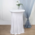 thumbnail image 4 of Balsa Circle White Cocktail Table Cover Natural Wavy Drapes Spandex Tablecloth Reception, 4 of 8