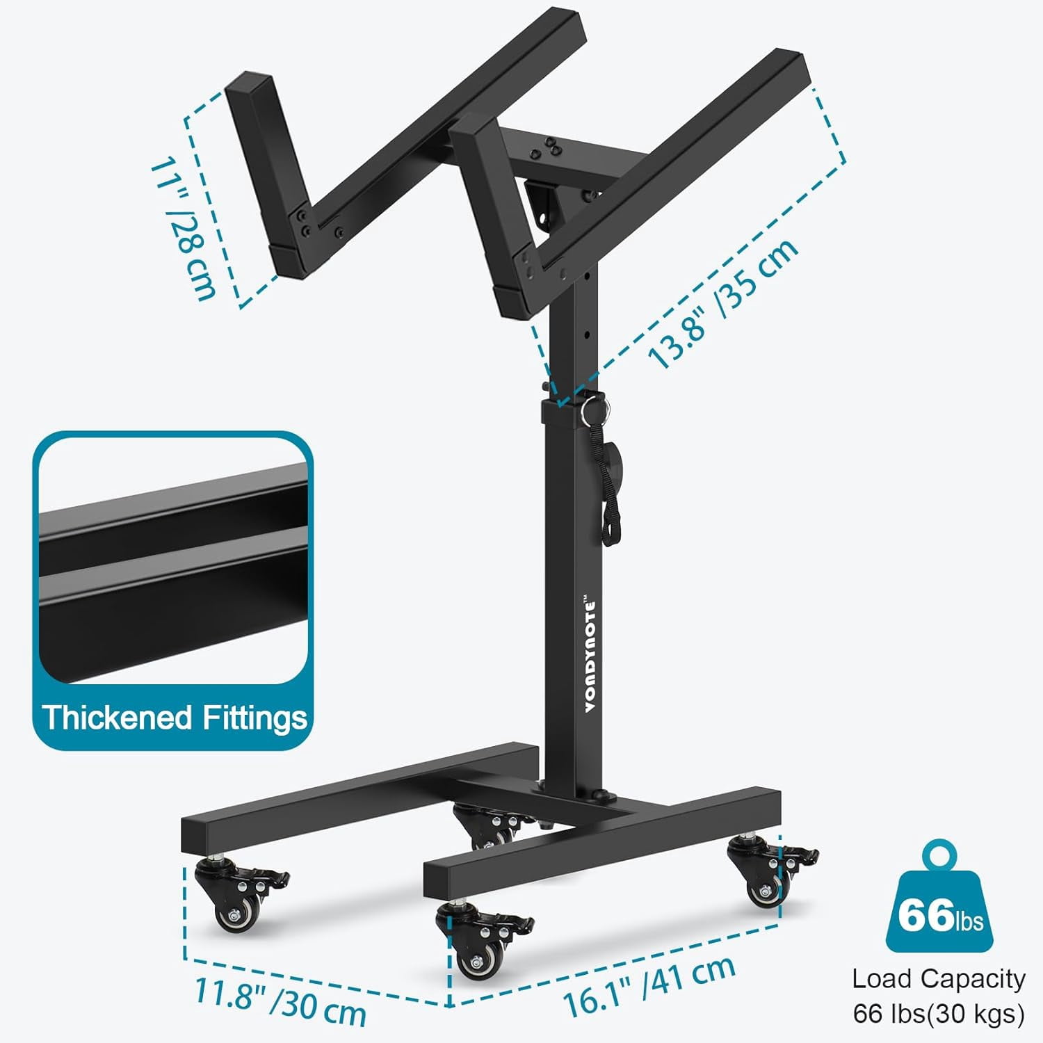 Adjustable Guitar Amplifier Stand with Wheels - Heavy Duty Mobile  Tilt Back Stand for Combo Speakers