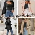 thumbnail image 6 of LELINTA Women's Long Sleeve Bodysuit V Neck Body Suits Seamed Cup Going Out Tops Shirt Ribbed, 6 of 8