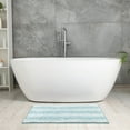 thumbnail image 5 of Unique Bargains Chenille Bathroom Rug Absorbent Non-Slip Striped Plush Shaggy Bath Rugs Lake Green 16" x 24", 5 of 6