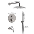 thumbnail image 3 of Boyel Living 10 inch Round Rain Shower Faucet Wall Mount Shower 3 Function Handheld Shower Head Combo Set,Brushed Nickel, 3 of 10
