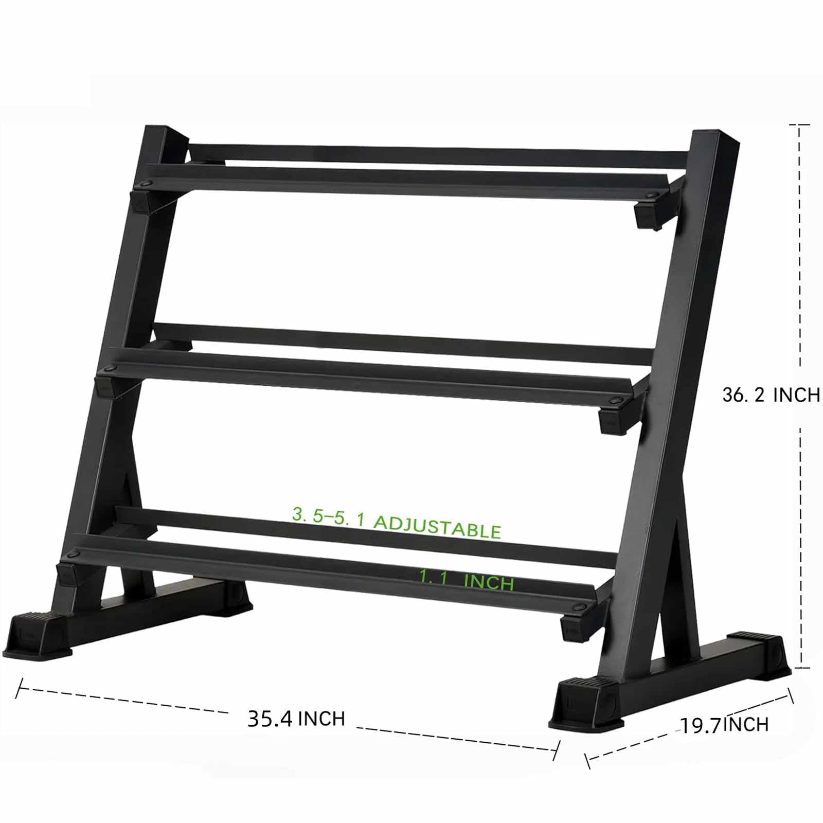 3-Tier Heavy Duty Dumbbell Rack, 1000 LB Capacity Weight Rack Organizer, Commercial Grade Space Saving Storage Stand for Adjustable Dumbbells, Home Garage & Commercial Gym Equipment