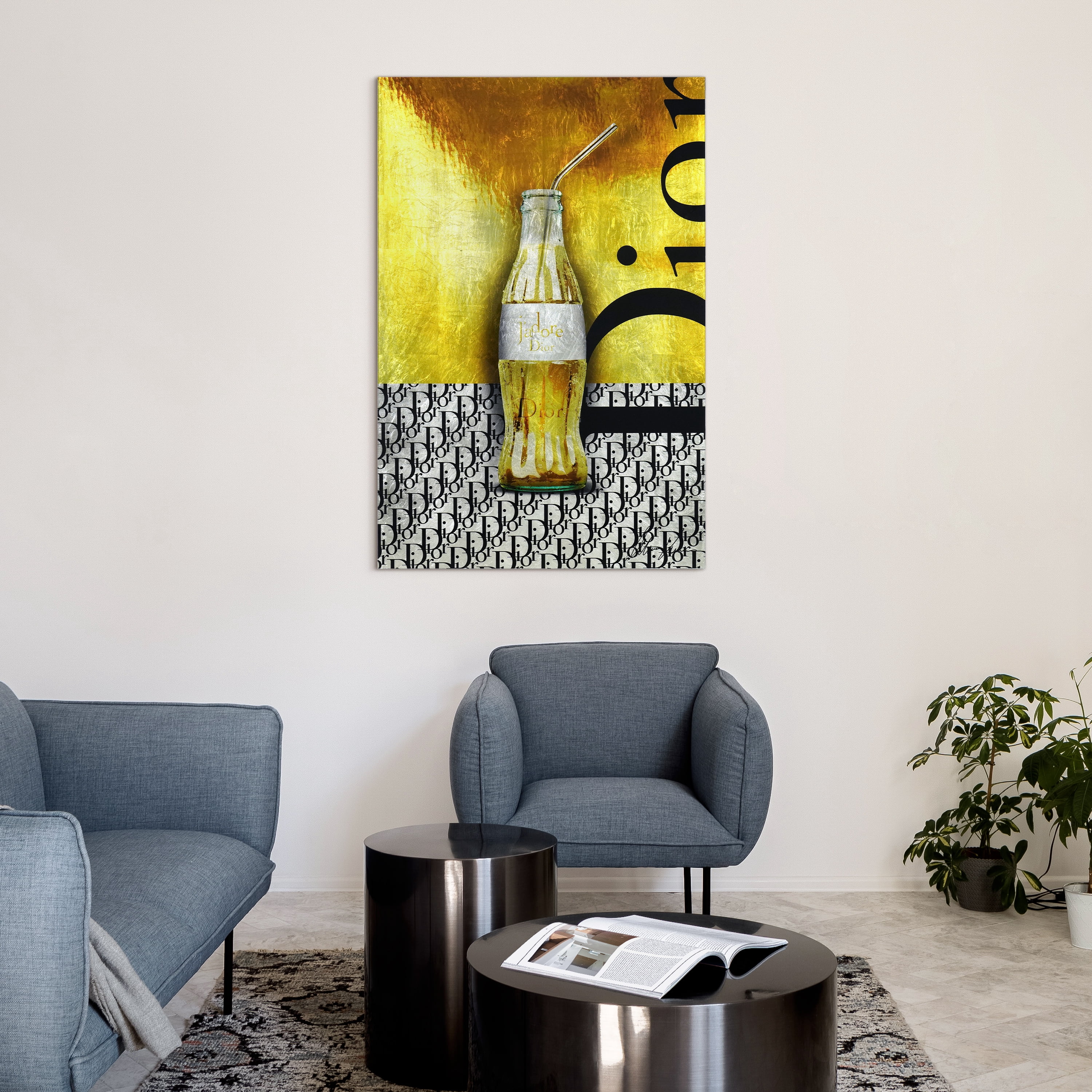 "D's Luxury Liquid Therapy" Reverse Printed Tempered Glass with Silver Leaf