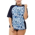 thumbnail image 1 of BeautyIn Plus Size Women's Rashguard UPF 50+ Active Rash Guard Swimwear Top, 1 of 6